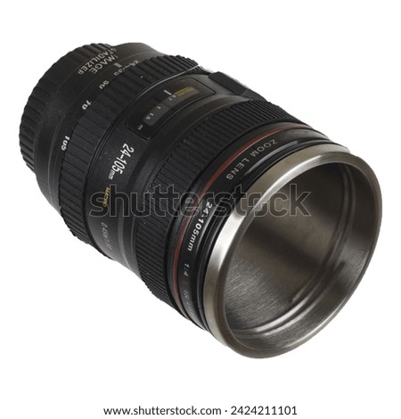 Realistic camera lens isolated on transparent background.fit element for electronic scenes project.