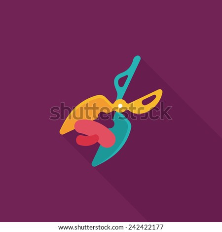 Pet scissors flat icon with long shadow,eps10