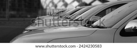 A lot of same white SUV cars in a rows. new modern or Used car sales. long perspective, Line of motor auto engine. Cars For Sale Stock Lot Row. Car Dealer Inventory. cars dealership place automaker 
 Royalty-Free Stock Photo #2424230583