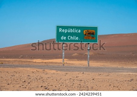 Border between Bolivia and Chile, along the road connecting Uyuni, Potosi, Bolivia and Calama, Antofagasta, Chile.