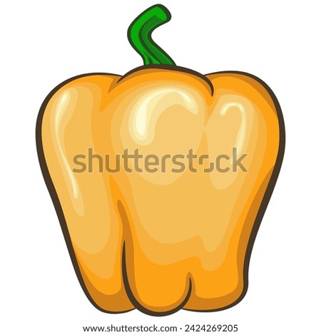 vector isolated clip art illustration of yellow bell peppers, work of handmade
