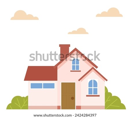 illustration of house building with an elegant design concept