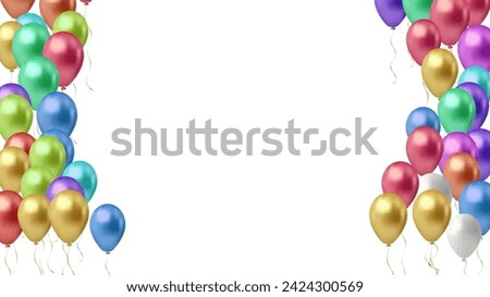 Modern birthday background with balloons Illustration set party balloons, confetti with space for text - vector  Isolated from background. File contains clipping mask and gradient mesh.