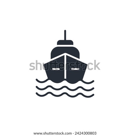 boat icon. vector.Editable stroke.linear style sign for use web design,logo.Symbol illustration.