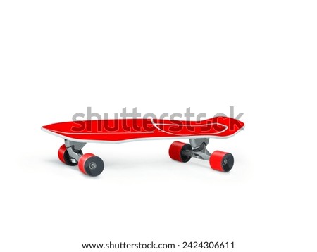 red skateboard isolated on white