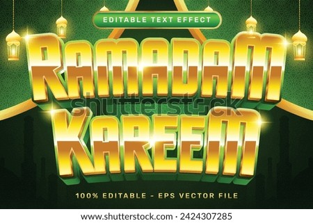 ramadan kareem effect and editable text effect with islamic ornament