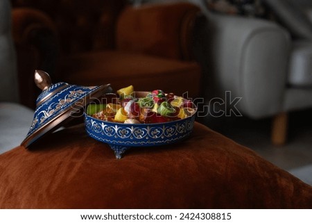 Colorful Ramadan Eid Candy and Chocolate Photo, Eid Celebration Among Family, Üsküdar Istanbul, Turkiye (Turkey)