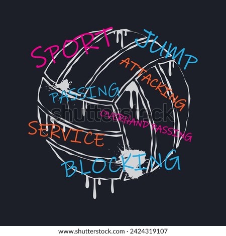 Volleyball Illustration typography for t shirt, poster, logo, sticker, or apparel merchandise
