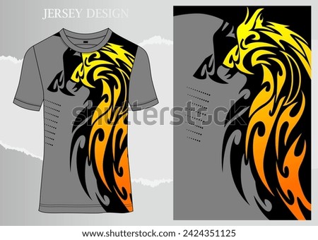 Fabric textile for Sport t-shirt ,Soccer jersey mockup for sports club. uniform front view.