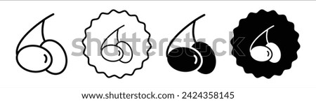 Olive set in black and white color. Olive simple flat icon vector