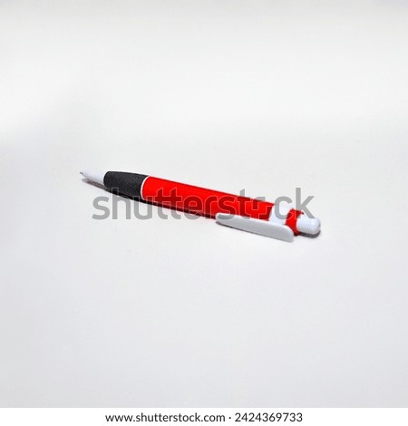 pen, pen with red pen, office objects on white background