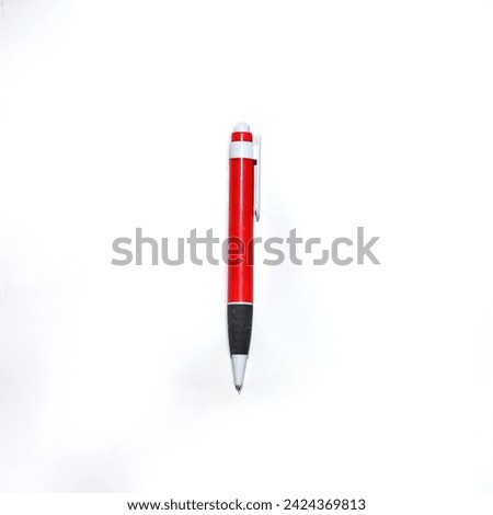 pen, pen with red pen, office objects on white background
