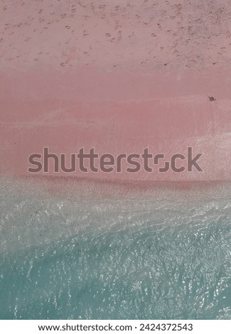 Pink beach on Komodo Island with cool breeze