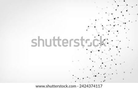 Vector illustration of molecular structure and genetic engineering, molecules DNA, neural network, scientific research. Abstract background for innovation technology, science, healthcare, and medicine