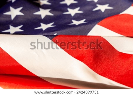 Close up of the flag of the USA