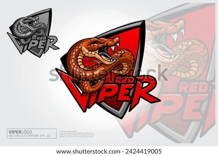 Red Viper Vector Logo Template. This logo design for all creative business, e sports team or personal, sports, technology, consulting. Excellent logo and unique concept.