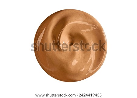 Foundation cream isolated on white background, top view                               
