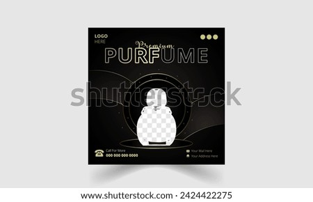 Premium quality Perfume social media post template design. Can use for Beauty and spa salon banner. cosmetics beauty products social media facebook and instagram square post banner design.