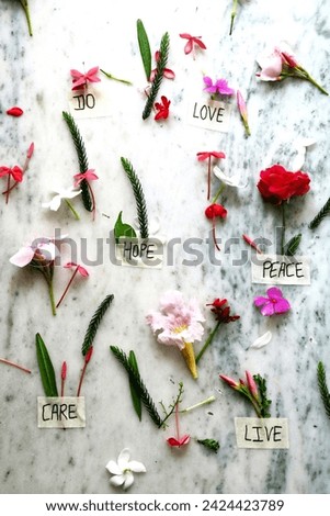 Wall of different type of flowers and  have a different type of messages for all 