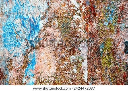 Colorful abstract oil painting art background. Texture of canvas and oil paint. 