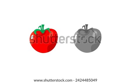 Tomato icons. Flat, red, tomato vegetable icons for design. Vector icons