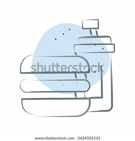 Icon Sausage Bread. related to Fast Food symbol. Color Spot Style. simple design editable. simple illustration