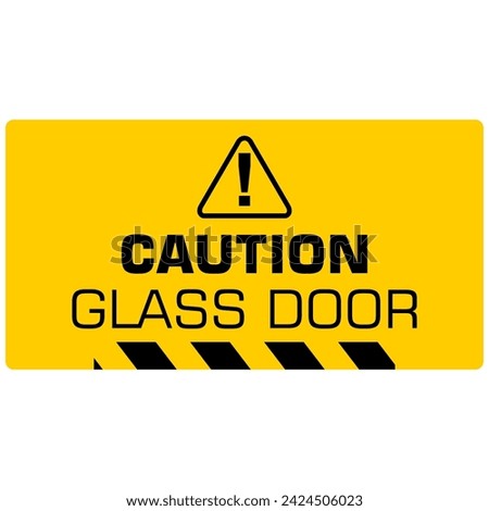 Caution, Glass Door, sticker vector