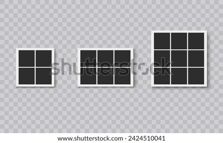Vector photo Frames: Realistic Photo Templates with Shadows. Vintage Card Set for Stock Use. Vector Illustratios on transparent background.Png 	
