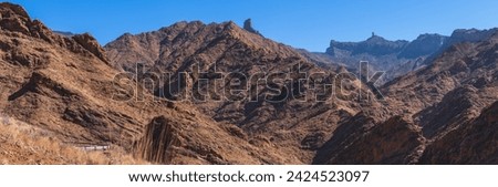 Gran Canaria Central Mountain Panorama With Roque Bentayga And Roque Nublo Royalty-Free Stock Photo #2424523097