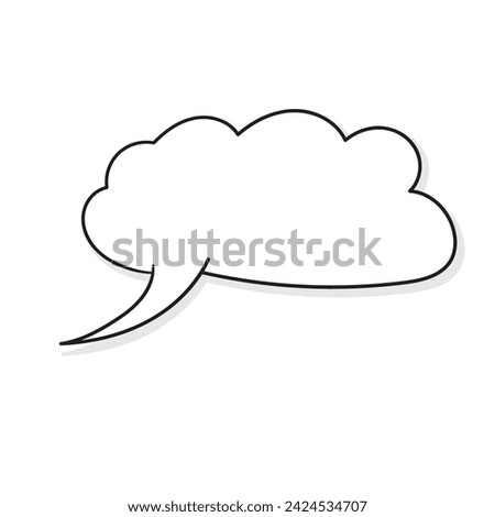 Sketch empty Speech Bubble, doodle outline illustration. hand drawn icon. Vector Clip Art