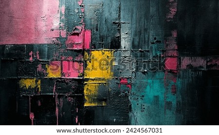 Abstract acrylic and watercolor painting. Canvas background.Gradient blurred colorful with grain noise effect background, for art product design, social media, trendy,vintage,brochure,banner. Royalty-Free Stock Photo #2424567031