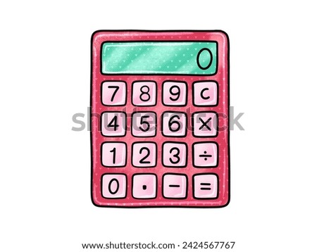 calculator, watercolor, design, clipart, hand, graphics, freehand, finance, equipment, education, draw, doodle, display, digital, count, contemporary, computer, clip, cartoon, calculations, button