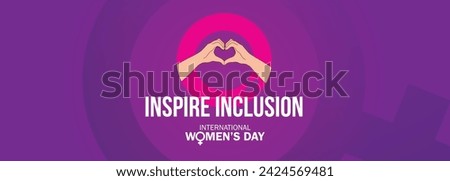 International women's day concept poster. Woman sign illustration background. 2024 women's day campaign theme- #InspireInclusion Royalty-Free Stock Photo #2424569481