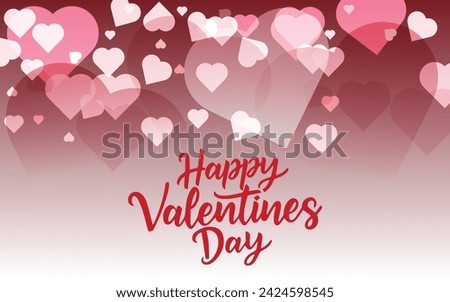 Happy Valentine's Day typography composition with hearts. Vector illustration for posters, promotional material.