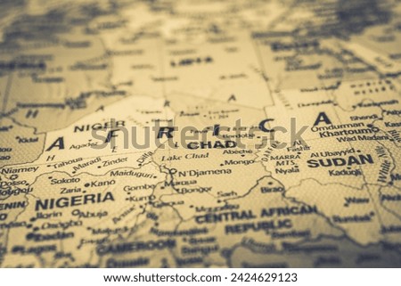 Chad on map travel background texture