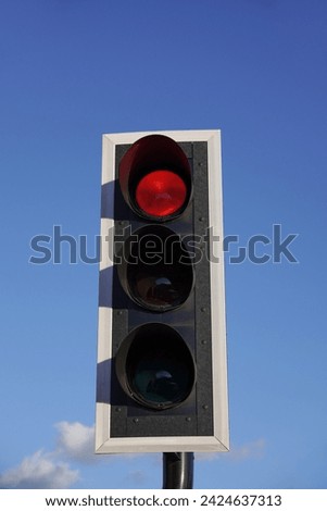 Road traffic lights set on red for stop. Traffic signal 