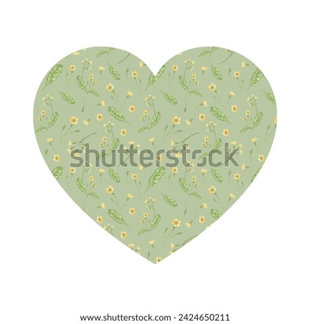 Floral heart with watercolor pattern. For background decoration, invitations, greeting cards, posters, stickers, badges and other things. Hand-painted. Isolated on a white background.