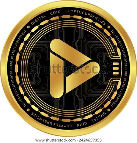 playdapp-pla virtual currency logo. vector illustrations. 3d illustrations. Royalty-Free Stock Photo #2424659353