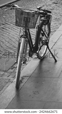 Retro vintage bicycle used for town transportation 