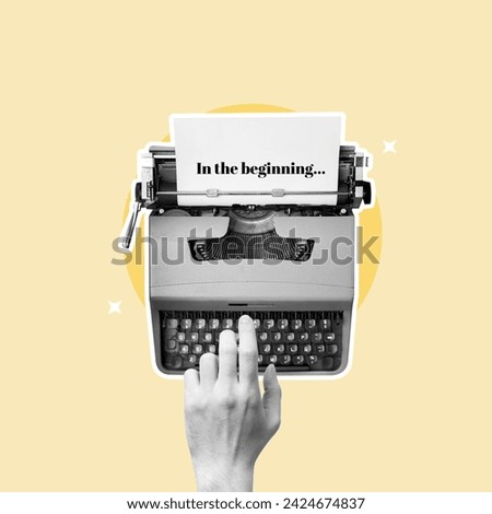 The Beginning, beginning of the story, page, typewriter, retro, old fashioned, hand writing, Origins, Creation, Storyteller, Telling a story, Bible, Spirituality, Typewriter, Mythology, Write