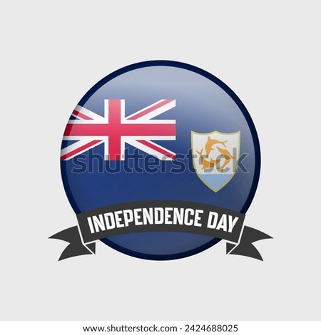 Anguilla Round Independence Day Badge