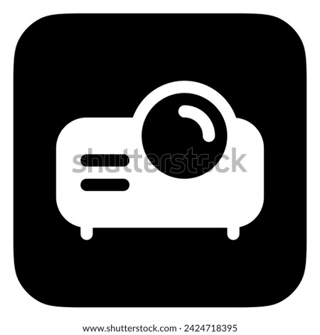 Editable vector projector icon. Black, line style, transparent white background. Part of a big icon set family. Perfect for web and app interfaces, presentations, infographics, etc