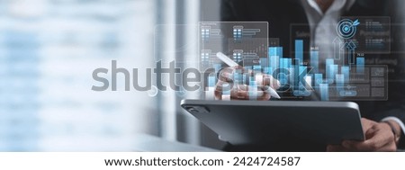 Digital marketing sale analysis, Business development, Finance analyst analyzing sale data, business growth graph chart and financial report, business target,  planning, strategy and solution Royalty-Free Stock Photo #2424724587