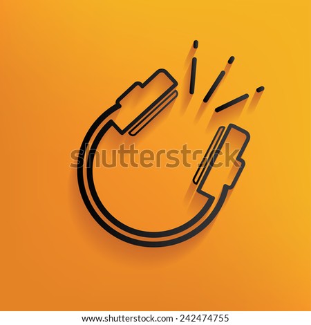 Earphone design on yellow background,clean vector
