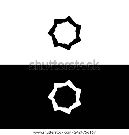 Black and white circle vector logo template design . Circle illustration silhouette 