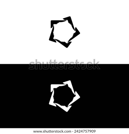 Circle stylish vector logo template design . Black and white circle logo silhouette 