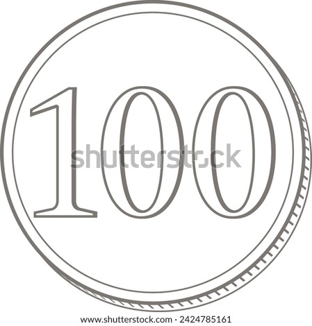 Simple Clip art of 100 yen coin