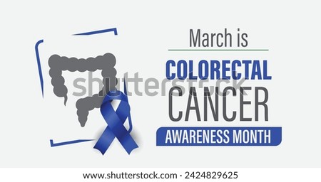 Colorectal cancer awareness month banner. Observed in March annually advocacy poster.