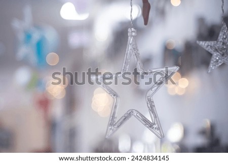 star decorative lights On the background, beautiful bokeh light Party lighting decoration elements.