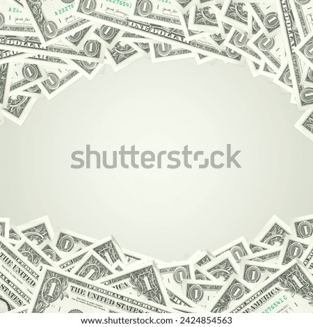 One dollars bill template. Money Pile 1 dollar bills